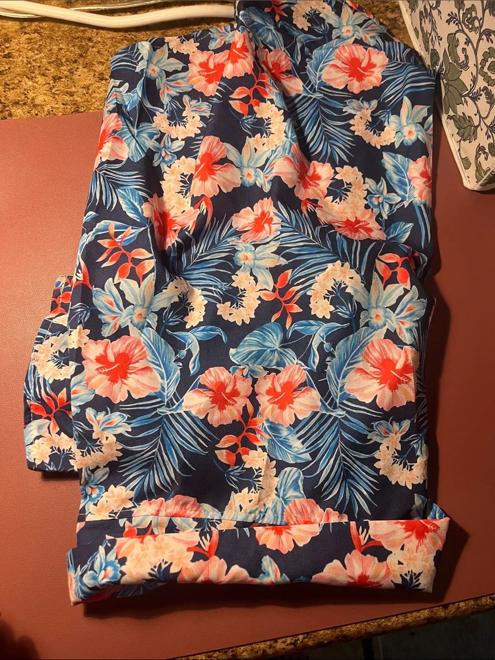 Floral Tropical Button-Up Shirt for a large dog